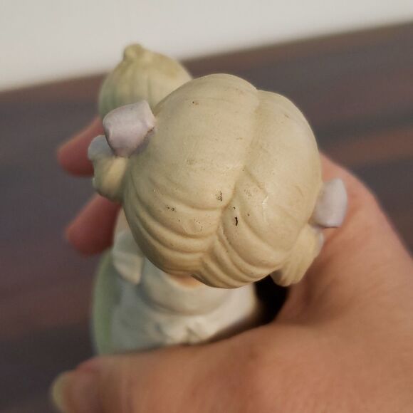 Vintage Homco Girl Holding Boy at Water Fountain Bisque Porcelain Figurine #1406 - Picture 8 of 11